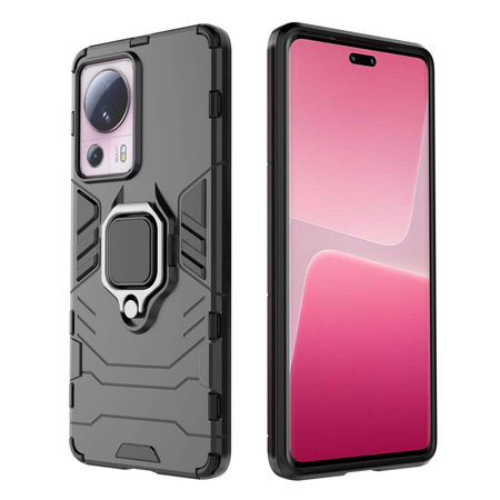 Ring Armor-Hülle für Xiaomi 13 Lite, gepanzerte Abdeckung, magnetischer Halterungsring, schwarz