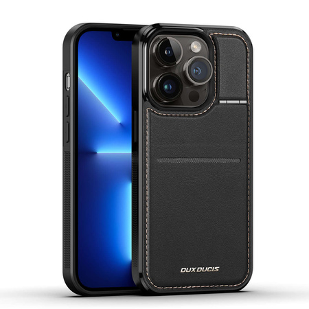 3 w 1 etui iPhone 13 Pro z MagSafe portfel blokada RFID podstawka Dux Ducis Rafi Mag - czarne