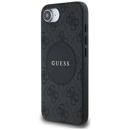 Guess 4G Circle Classic Logo MagSafe case for iPhone 16e - black