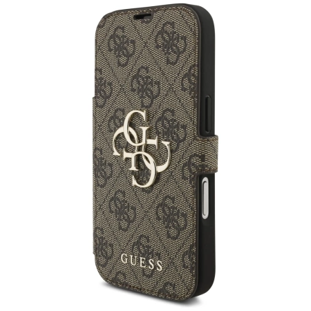 Guess Book 4G Metal Logo Case for iPhone 17 Pro - Brown