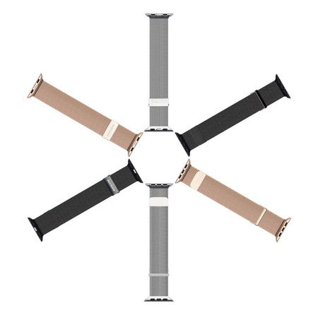 Armband für APPLE WATCH 38 / 40 / 41 MM Dux Ducis Strap Milanese schwarz
