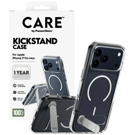 CARE by PanzerGlass Feature Case w. Kickstand MagSafe for iPhone 17 Pro Max - Clear
