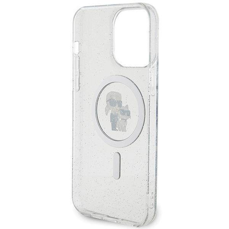Karl Lagerfeld Karl&amp;Choupette Glitter MagSafe case for iPhone 15 Pro Max - transparent