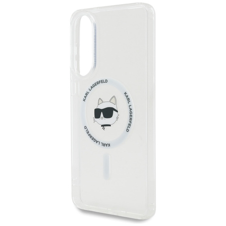Karl Lagerfeld Button Choupette Head Printed Logo MagSafe - Etui Samsung Galaxy S25 Edge (biały)