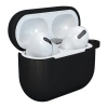 Hülle für AirPods 3 Silikon Softcase für Kopfhörer + Schlüsselanhänger Karabinerverschluss Anhänger schwarz (Hülle D)