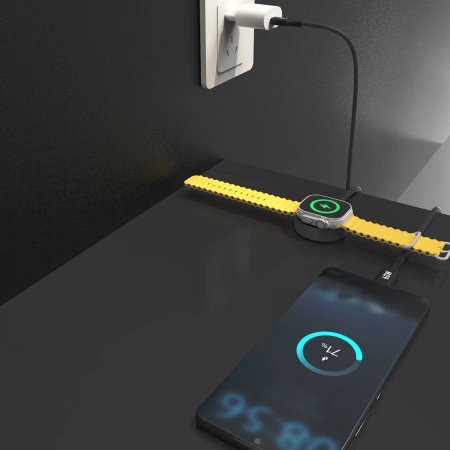 Dudao A12MaxC PD60W 2-in-1 Charger for Apple Watch / USB-C - Black