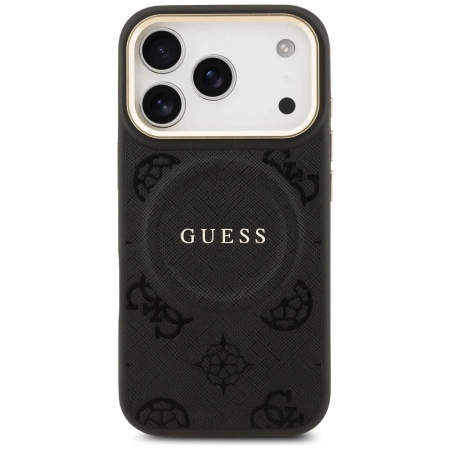 Guess Peony Hot Stamp MagSafe Case für iPhone 17 Pro - Schwarz