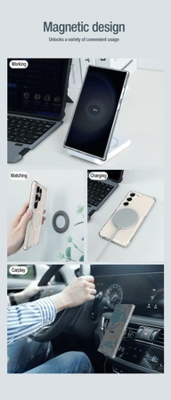 Nillkin Nature Pro armored case with a magnetic ring for Samsung Galaxy S24 Ultra - white