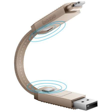 Kabel Bazic GoCharge Alucable 4w1        (USB-A/USB-C - USB-C/Lightning) 15cm 60W 3A PD Fast Charge złoty