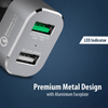 Crong Power Car Charger 30W - Ładowarka samochodowa USB QuickCharge 3.0 + USB 2.4A (aluminium)