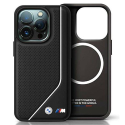 Original Handyhülle IPHONE 16 PRO BMW Hardcase M Perforated Twisted Line MagSafe (BMHMP16L23PUCPK) schwarz
