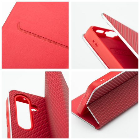 Kabura LUNA Book Carbon do SAMSUNG Xcover 7 czerwony