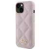 Guess Quilted Metal Logo-Hülle für iPhone 15 – Rosa