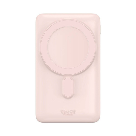 Baseus Magnetic Bracket Wireless Fast Charge Power Bank 10000mAh 20W  Pink  (With Baseus Xiaobai series fast charging Cable Type-C to Type-C 60W(20V/3A) 50cm  White) Overseas Edition