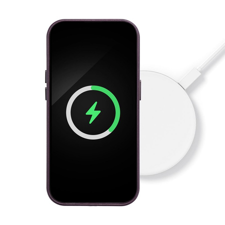 Leather Mag Cover kompatybilne z MagSafe do IPHONE 15 ciemny fioletowy