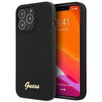 Guess GUHCP13XLSLMGBK iPhone 13 Pro Max 6,7" schwarz/schwarzes Hardcase Silikon Script Gold Logo