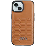 Audi Synthetic Leather MagSafe iPhone 15 / 14 / 13 6.1" brązowy/brown hardcase AU-TPUPCMIP15-GT/D3-BN