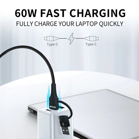 Wozinsky WNBAA 4in1 Kabel 2x USB-C 1x USB-A 1x Lightning 60W 1 m - Schwarz