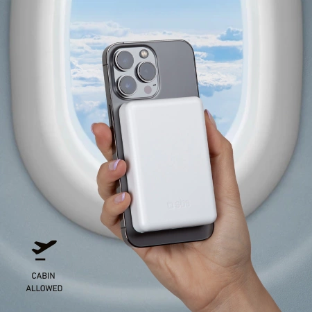 Powerbank SBS TEBB5000MAG1CW 5000 mAh USB-C, MagSafe kompatibel – Weiß