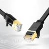 Ugreen Flat Cable Internet Network Cable Ethernet Patchcord RJ45 Cat 7 STP LAN 10 Gbps 10m Black (NW106 11265)