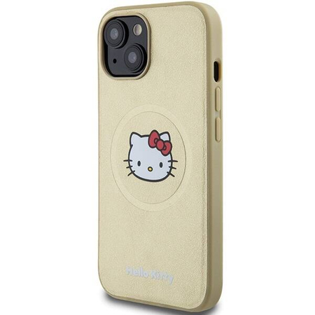 Hello Kitty Kitty Head MagSafe-Hülle aus Leder für iPhone 14 – Gold