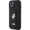 Karl Lagerfeld Gripstand Saffiano Karl&amp;Choupette Pins case for iPhone 15 - black