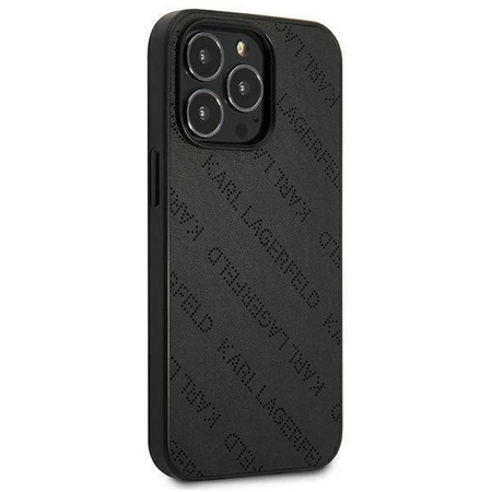 Original Case IPHONE 13 PRO Karl Lagerfeld Hardcase Perforated Allover (KLHCP13LPTLK) black