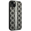Original Handyhülle IPHONE 14 PLUS Karl Lagerfeld Hardcase Monogram Stripe (KLHCP14MPGKLSKG) grau