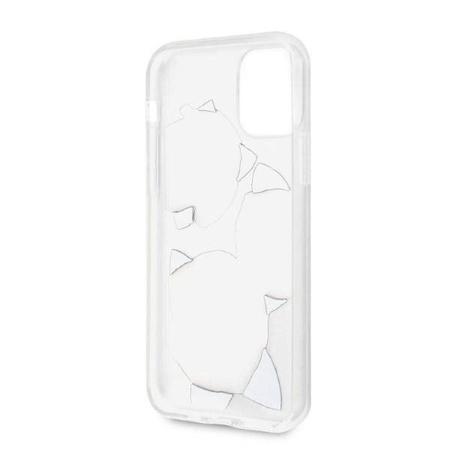 Oryginalne Etui IPHONE 11 PRO Guess Hardcase Flower Desire Pink & White Rose transparentne