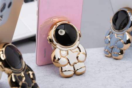 Stojak na telefon ASTRONAUTA - naklejany - biały