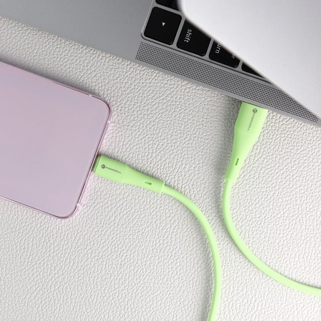 Kabel USB A do USB C Forcell F-Energy QC4.0 3A 66W Silicone 1 m C342 zielony
