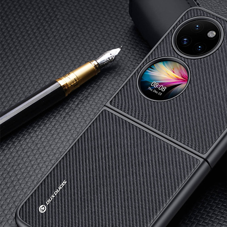Dux Ducis Fino etui pokrowiec pokryty nylonowym materiałem Huawei P50 czarny