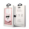 Karl Lagerfeld Liquid Glitter NFT Choupette Head - Etui iPhone 14 Pro (różowy)