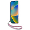 Original Handyhülle IPHONE 16 Karl Lagerfeld Quilted Initial Logo & Chain Strap rosa