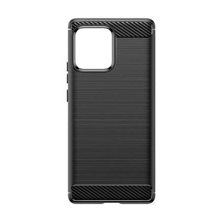 Carbon Case Silikonhülle für Motorola Edge 40 Pro - Schwarz
