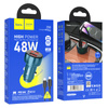 HOCO ładowarka samochodowa USB QC 3.0 + Typ C + kabel Typ C do Apple Lightning 8-pin PD 48W Leader Z50 niebieska