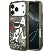 Karl Lagerfeld Liquid Glitter Choupette Logo MagSafe Case for iPhone 17 Pro Max - Black
