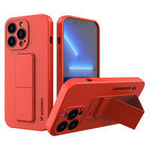 Wozinsky Kickstand Case flexible silicone cover with a stand iPhone 13 red