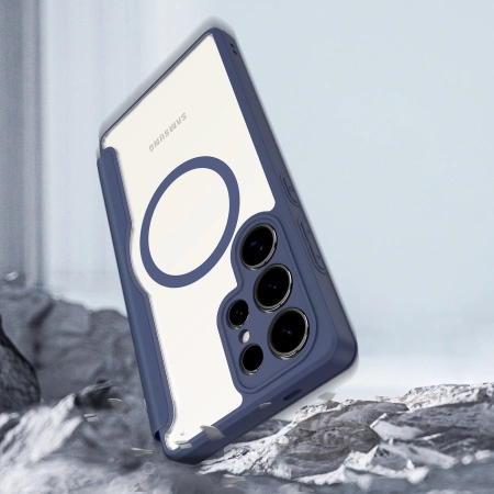 Dux Ducis Skin X Pro Hülle für Samsung Galaxy S25 Ultra mit MagSafe und Geldbörse – Blau