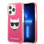 Original Case IPHONE 13 PRO MAX Karl Lagerfeld Hardcase Choupette Head (KLHCP13XTPECPI) pink