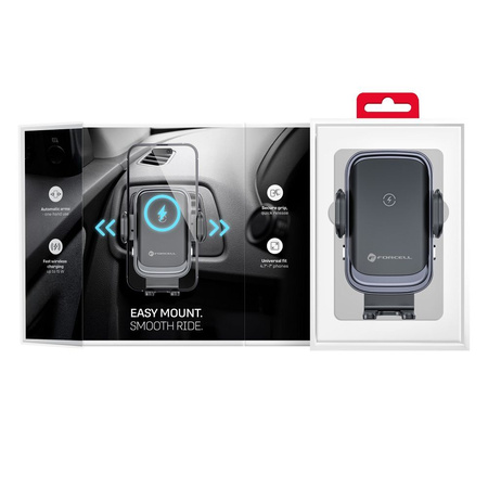 FORCELL F-GRIP Grand (F-24) uchwyt do kratki wlotu z ładowaniem indukcjnym 15W srebrny