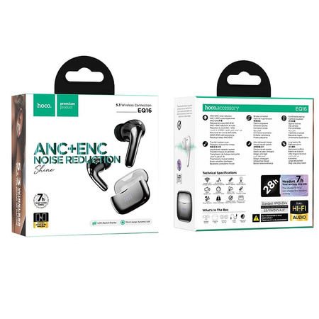 HOCO słuchawki bezprzewodowe bluetooth TWS ANC+ENC EQ16 czarne