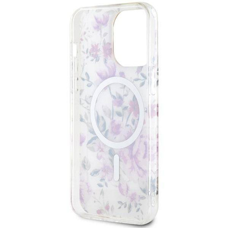 Guess GUHMP14XHCFWST iPhone 14 Pro Max 6,7&quot; transparente Hardcase Flower MagSafe