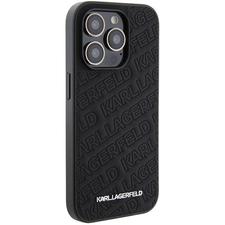 Karl Lagerfeld Quilted K Pattern Hülle für iPhone 15 Pro – Schwarz