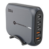 FORCELL F-ENERGY GaN III VT-51 ładowarka biurkowa 3 x Typ C + 2 x USB A PD QC4.0 SFC2.0 5A 200W szara