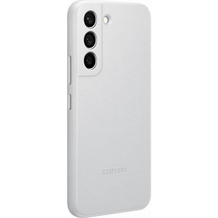 Samsung Leather Cover skórzane etui pokrowiec ze skóry naturalnej Samsung Galaxy S22 jasnoszary (EF-VS901LJEGWW)