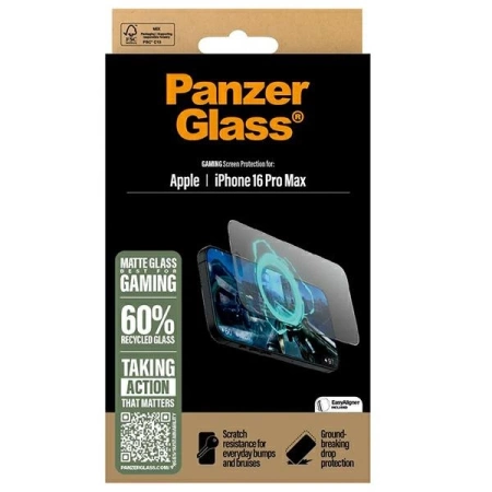 Szkło hartowane PanzerGlass Gaming Screen Protector Ultra-Wide Fit na iPhone 16 Pro Max