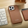 iCarer CE Premium Leather Folio Case iPhone 14 Pro Magnetic Flip Leather Folio Case MagSafe braun (WMI14220714-BN)