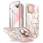 Etui Supcase Cosmo Mag z MagSafe na iPhone 15 - różowy marmur