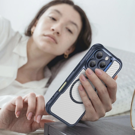 Leading Series MagSafe Silikonhülle für iPhone 16 Pro – blau